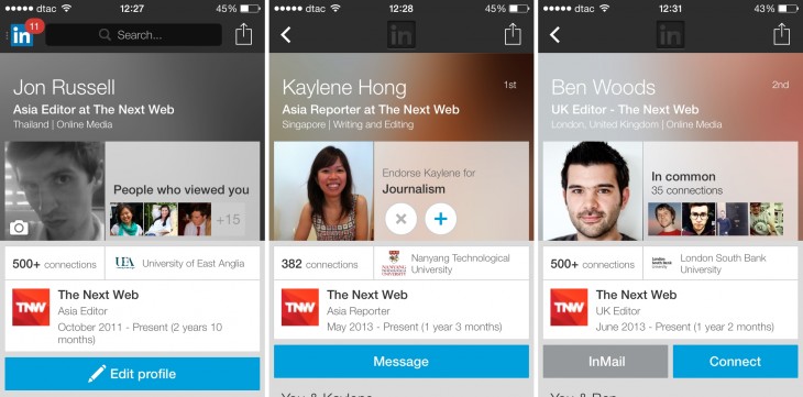 linkedin new profiles
